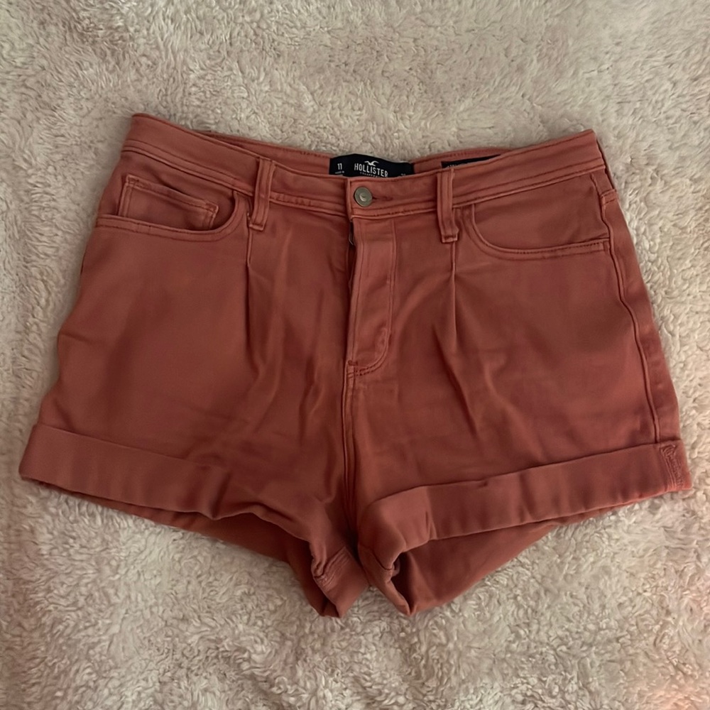 High waist salmon colored denim shorts size 11